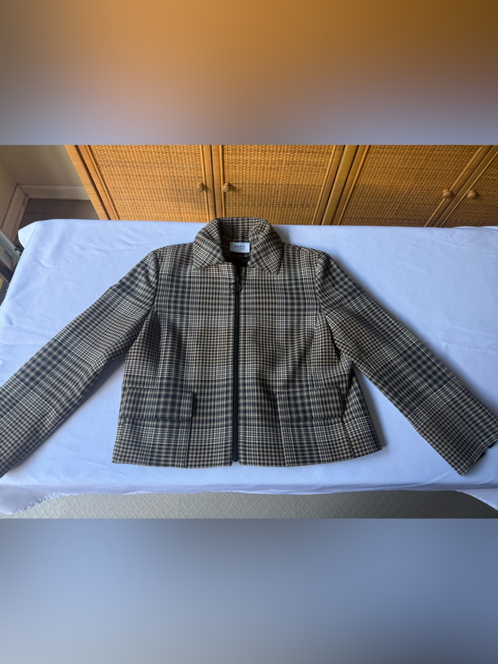 Akris Punto Plaid Zip-Front Women’s Jacket - Brown/Black